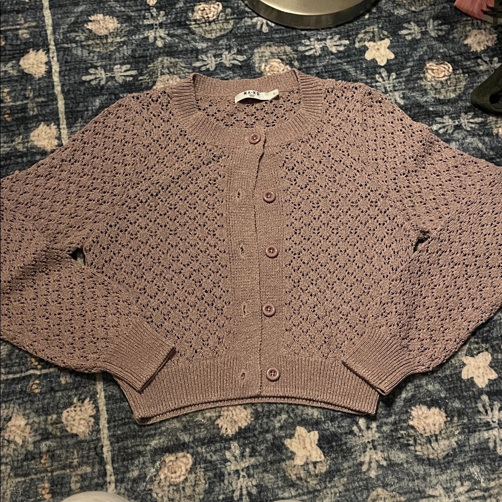 Elegant Lavender Knit Cardigan